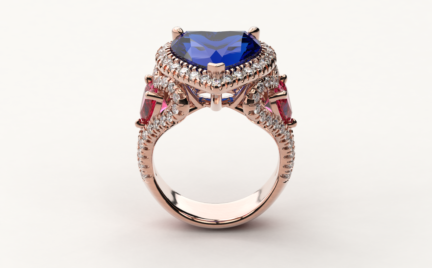 Test Only Heart Blue Sapphire with Pink side Heart Sapphires Test Only