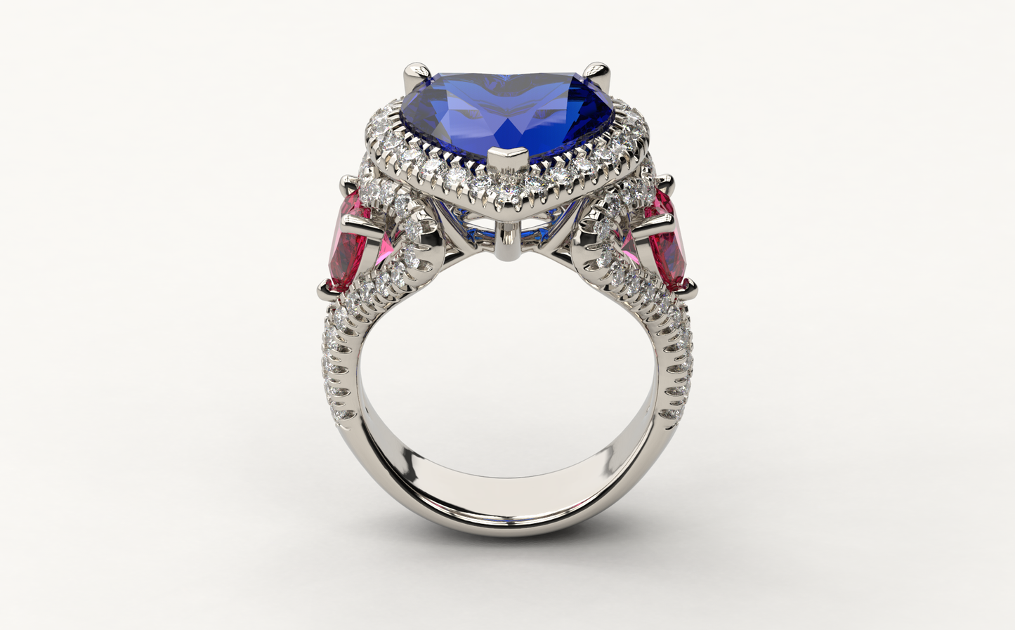 Test Only Heart Blue Sapphire with Pink side Heart Sapphires Test Only