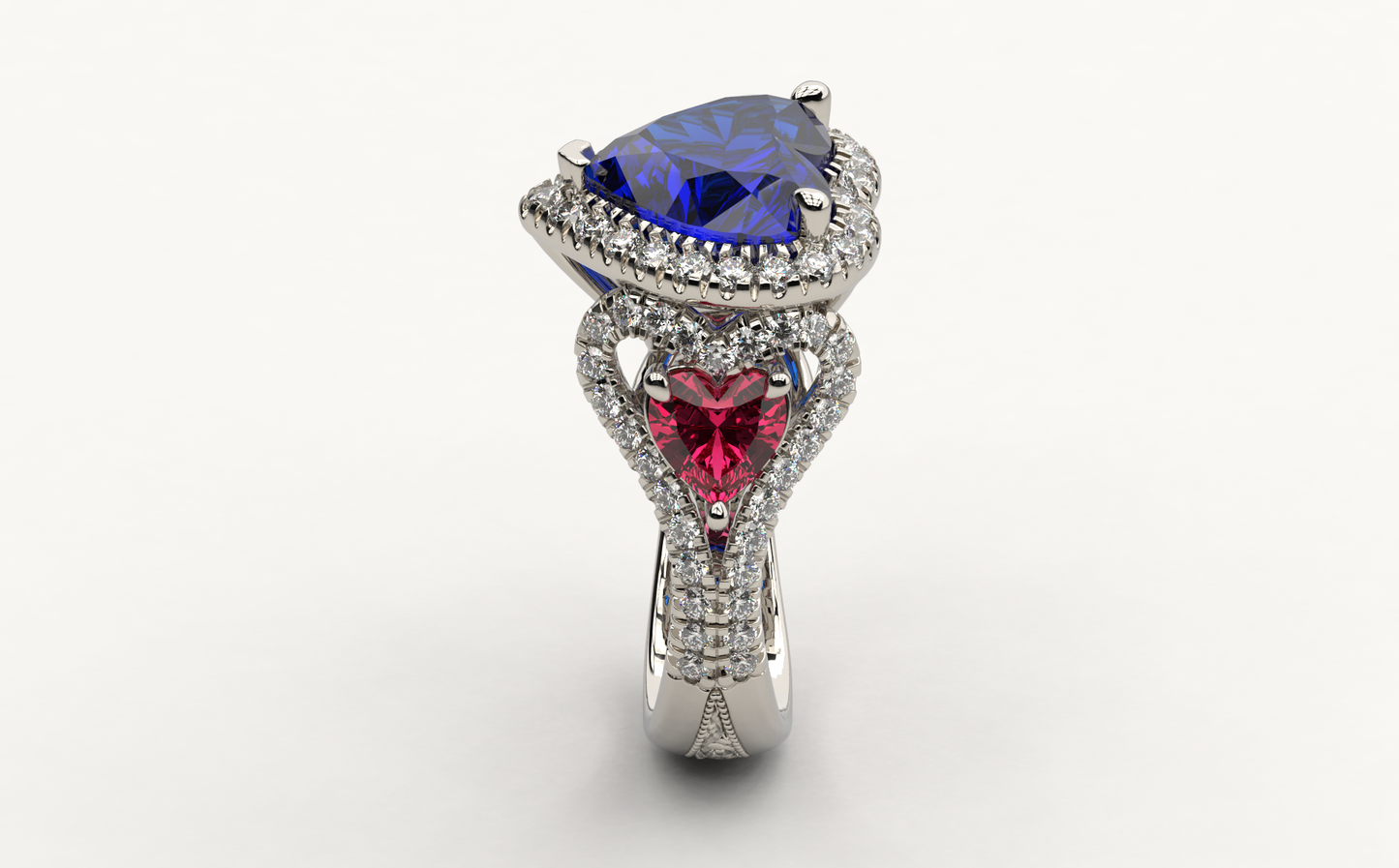 Test Only Heart Blue Sapphire with Pink side Heart Sapphires Test Only
