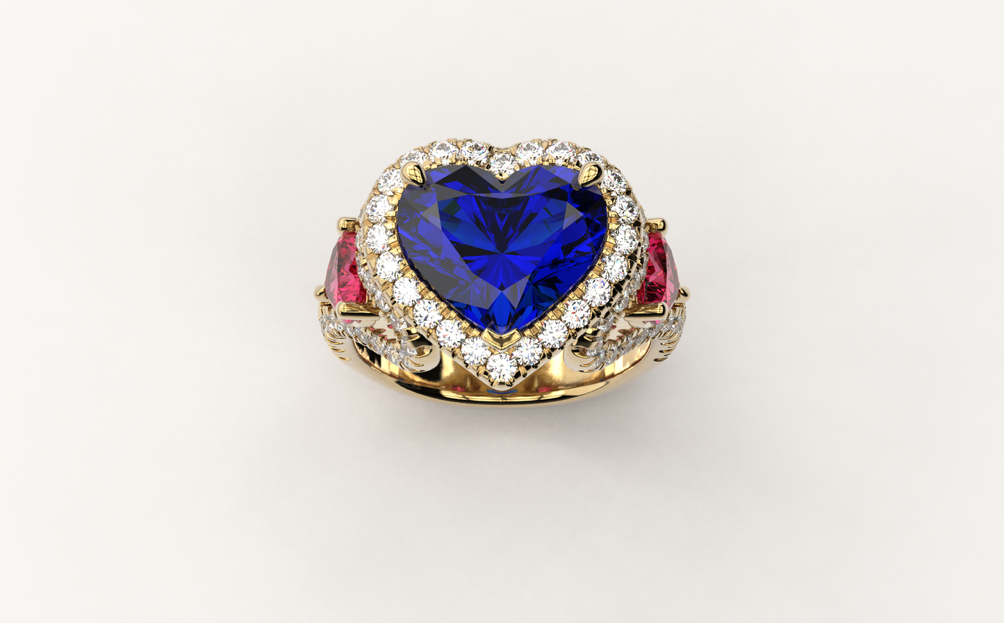 Test Only Heart Blue Sapphire with Pink side Heart Sapphires Test Only