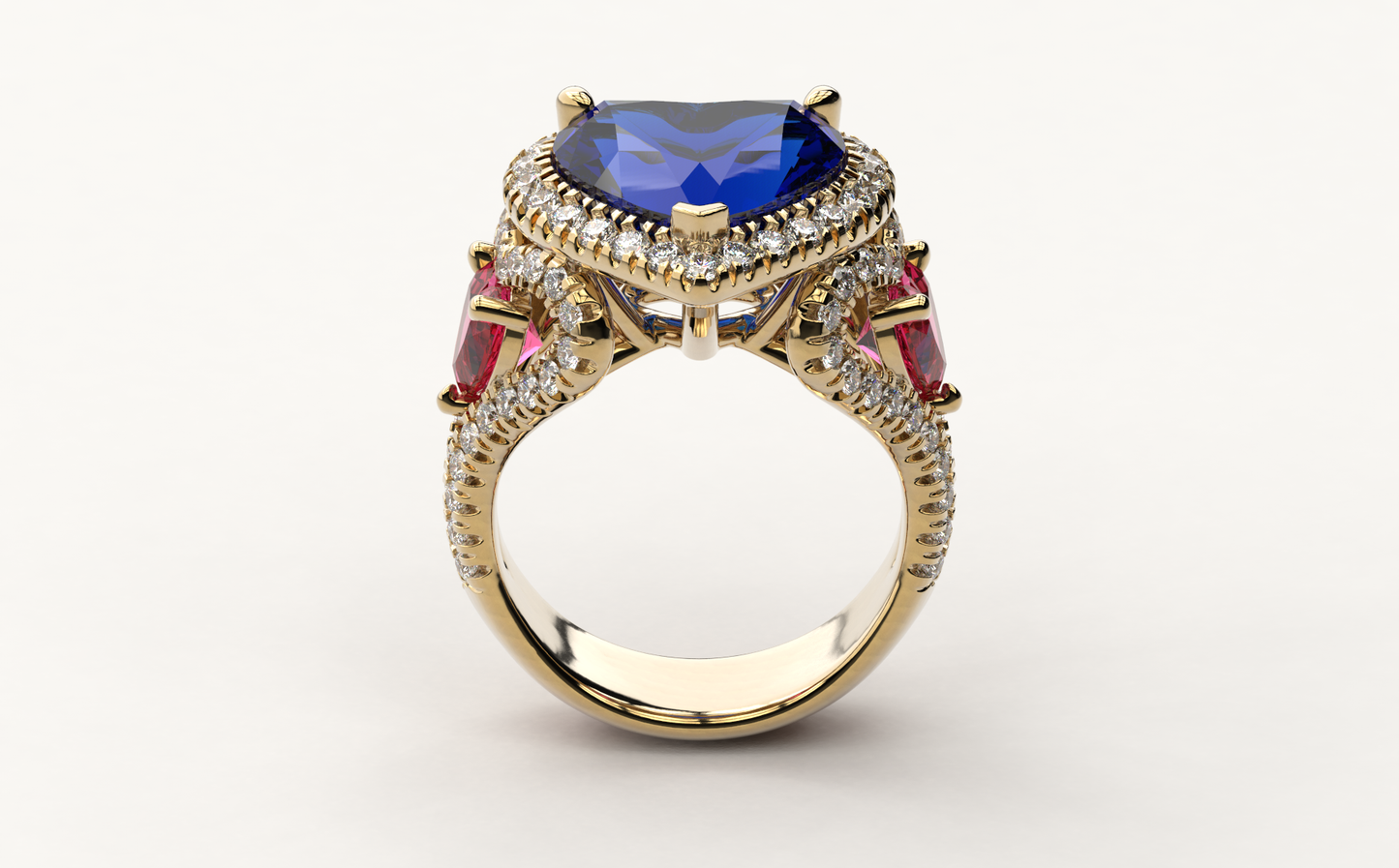Test Only Heart Blue Sapphire with Pink side Heart Sapphires Test Only