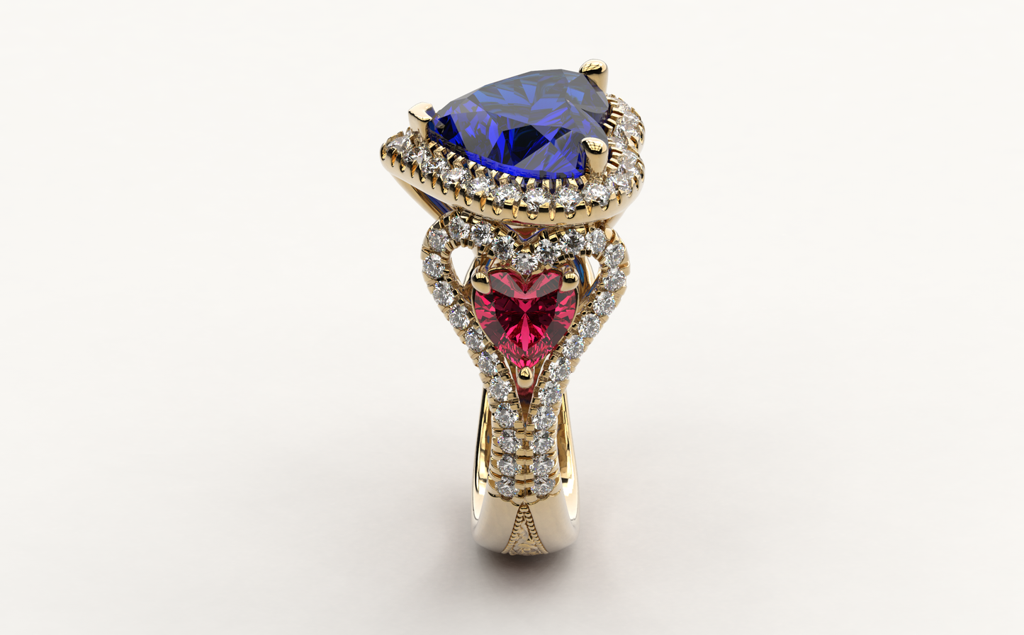 Test Only Heart Blue Sapphire with Pink side Heart Sapphires Test Only
